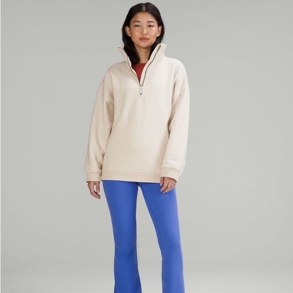 Lululemon || White Opal Thick Fleece Half Zip Pullover Sweatshirt - Picture 2 of 5